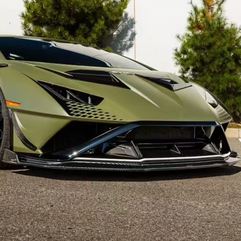 

Suitable for Lamborghini STO Upgraded Dry Carbon Fiber V-style Front Bumper Lip Body Kit, Perfectly Compatible with Car Bodies