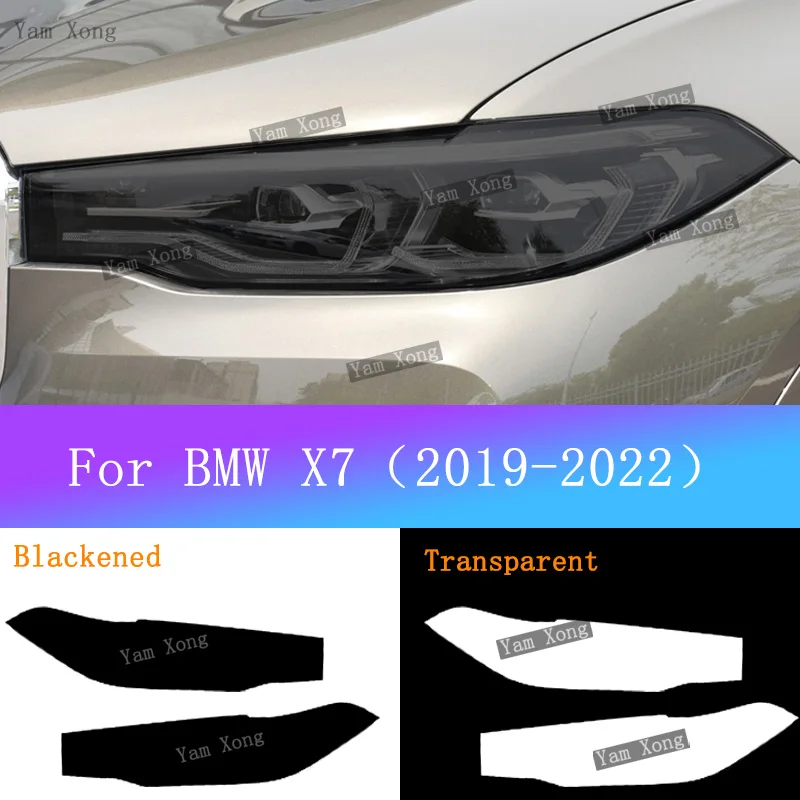 

For BMW X7 G07 2019-2022 Headlight Blackened Protective Film Headlight TPU Transparent Anti-Scratch Film Modification Sticker