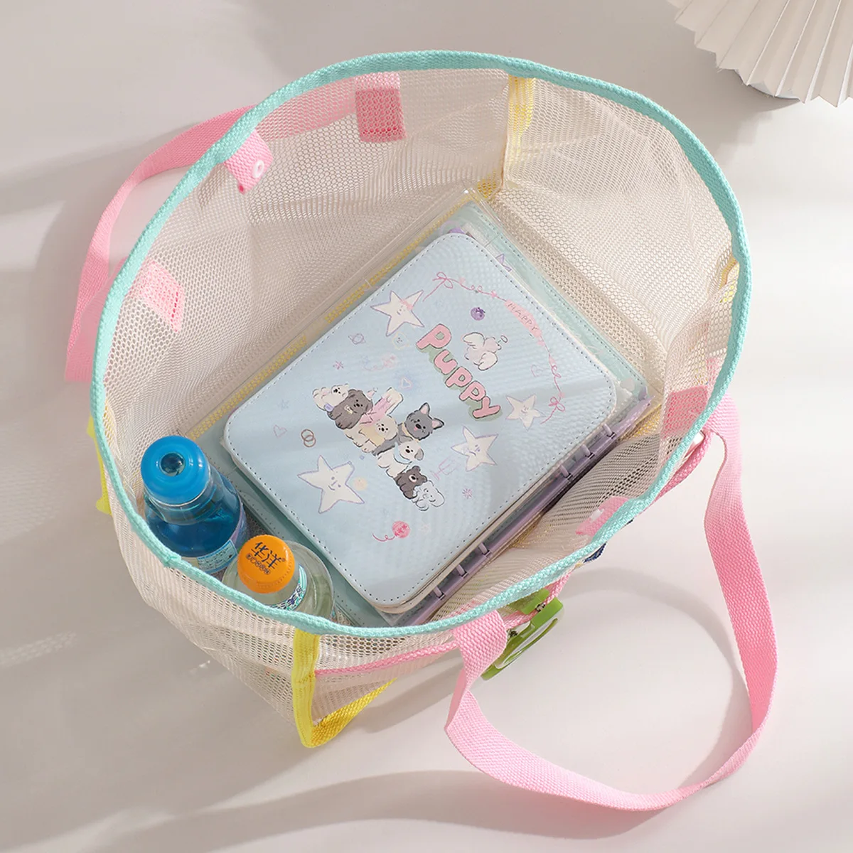 Summer Simplicity Mesh Women's Portable Bag Camping Portable Snacks Buggy Bag Large Capacity Supermarket Shopping Bag Women image 5