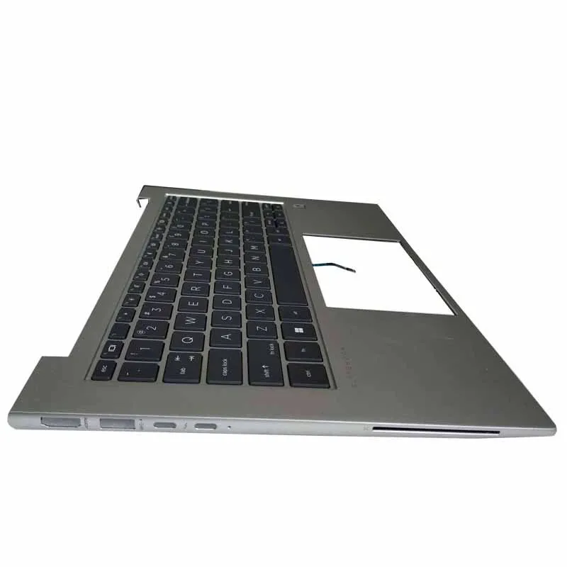 Apoio para as mãos com teclado com layout de luz de fundo dos EUA para HP ELITEBOOK 845 840 G9 G10 G11 N09059-001 cor prata