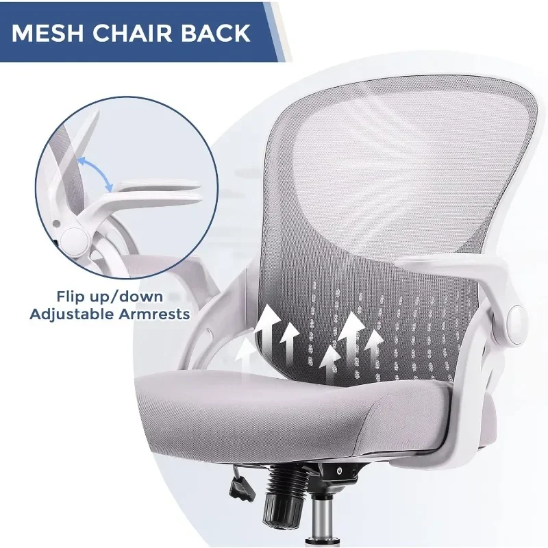 Ergonômico Mesh Computer Desk, High Back Swivel, Task cadeira executiva, braços macios, acolchoado apoio lombar, Home Office