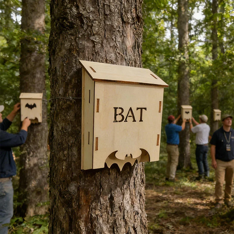 DIY Wooden Insect Bat House Multi-Species Habitat for Bugs Birds & Flying Foxes Eco-Friendly Garden Nesting Box