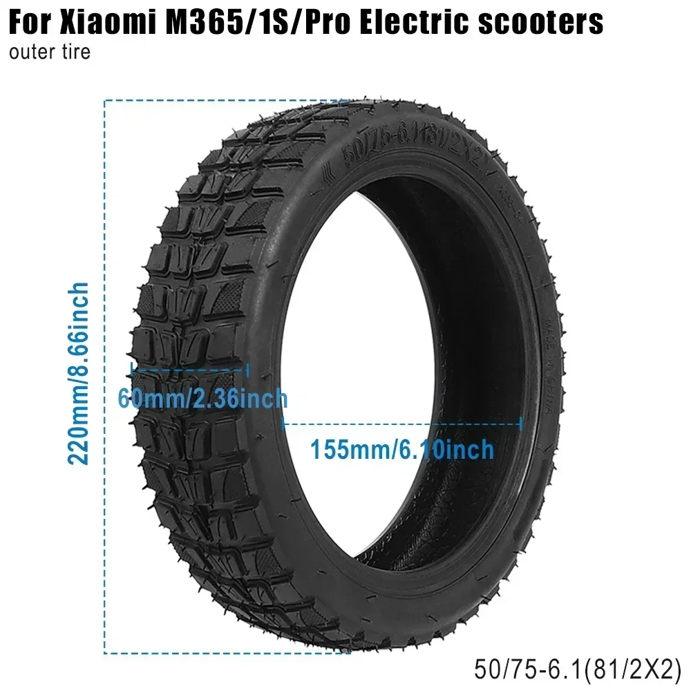 8,5 Zoll Offroad-Außenreifen für Xiaomi M365 1S Pro2 für Gotrax Gxl V2 Scooter 50/75-6.1 Reifen 8 1/2x2 8,5" Innenschlauch Reifen Ersatzteile – Detail 1
