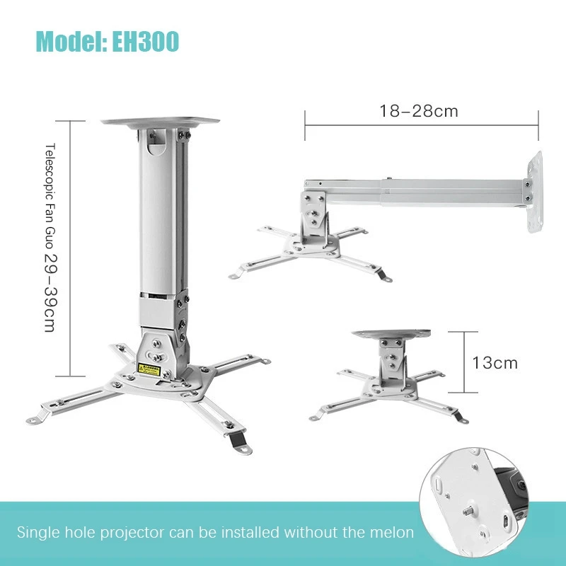 Projector Bracket Ceiling Mounting Bracket,Tilted Retractable For Inch 1/4 Screw Hole,30Cm Claw Pitch Projector