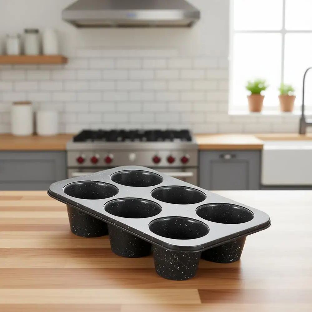

Набор из 2 глубоких форм для выпечки из углеродистой стали с антипригарным покрытием, вместимостью на 6 чашек