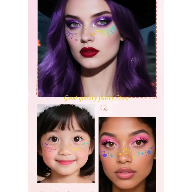 ملصقات النمش المزيفة المؤقتة M4YA، تصميم واقعي صديق للبشرة، وشم وجه مقاوم للماء لحفلات الهالوين #2