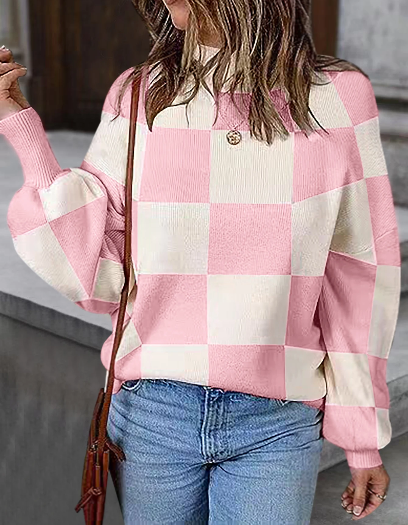 Sweaters for Women Fashion Trendy Long Sleeve Turtleneck Pullover Lantern Knit Sweater Tops