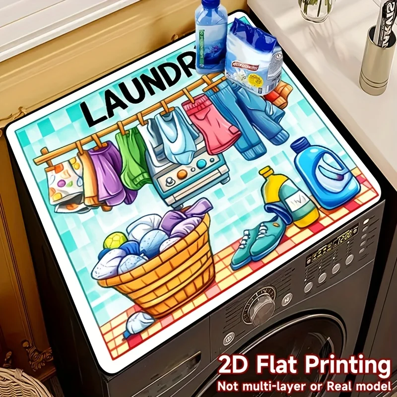 

1 шт. Разноцветный коврик для стиральной машины и сушки посуды, многофункциональная защита поверхности стиральной машины для кухни и ванной комнаты