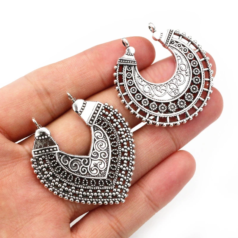 5pcs 39x37mm/43x38mm Antique Sliver Plated Flower Style Connector Handmade Charms Pendant:DIY for bracelet necklace