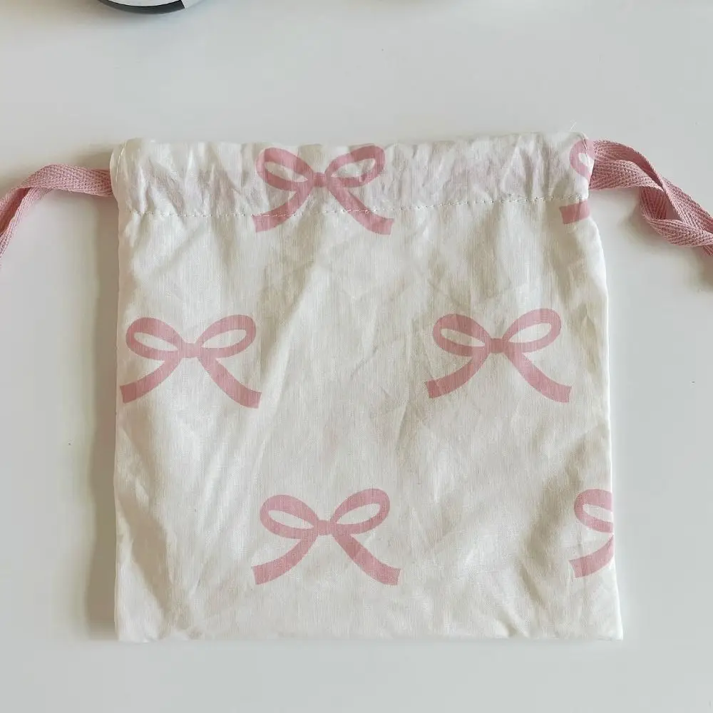 Kawaii Strik Knoop Mini Trekkoord Tas Herbruikbare Draagbare Meisjes Portemonnee Duurzaam Handig Schattige Bundel Pocket Travel