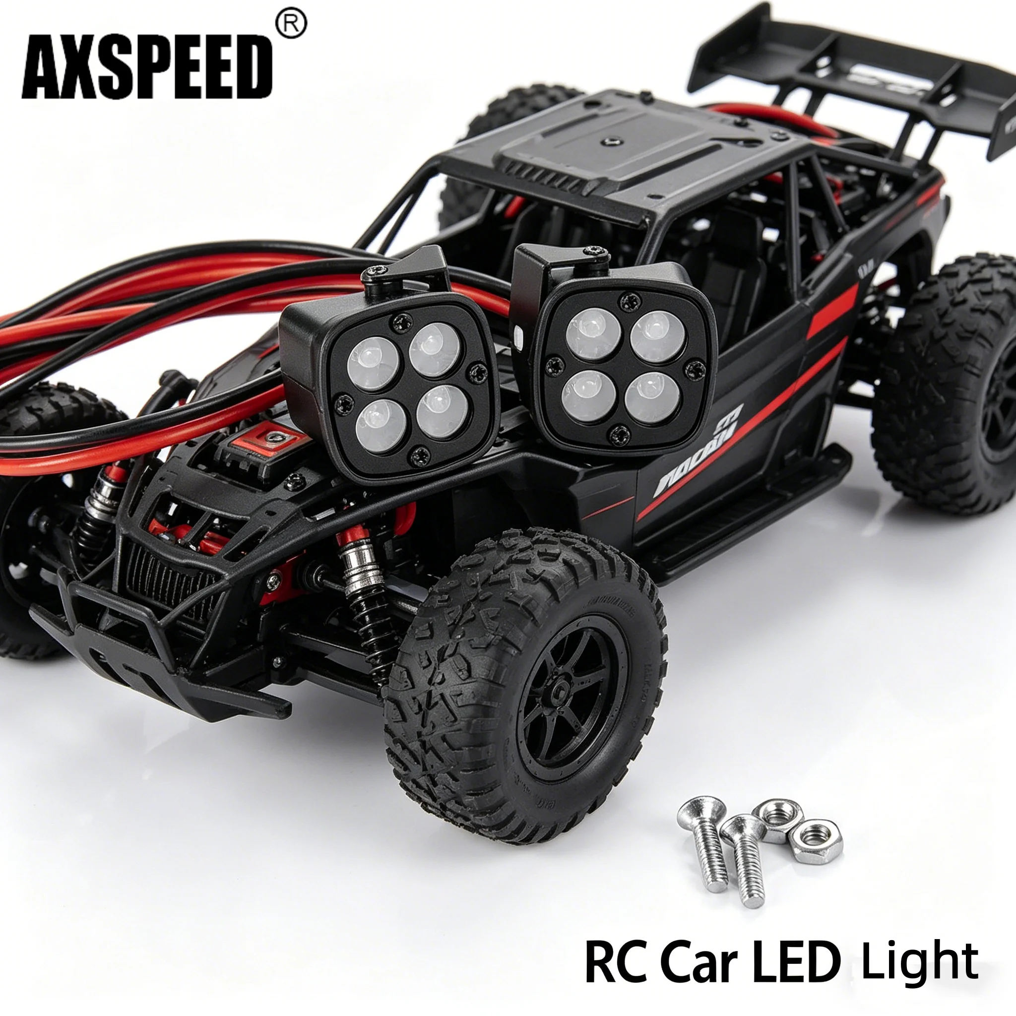 

AXSPEED LED Front Front Roof Light Bar Spotlight for 1/10 RC Crawler SCX10 RC Car Headlight Upgrade Parts