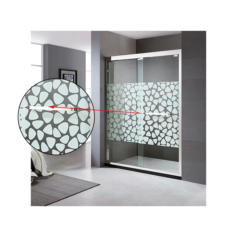 

Wholesale Customised Waterproof Tempered Thickened Glass Shower Screens Stainless Steel Frames Shower Sliding Doors With Decals