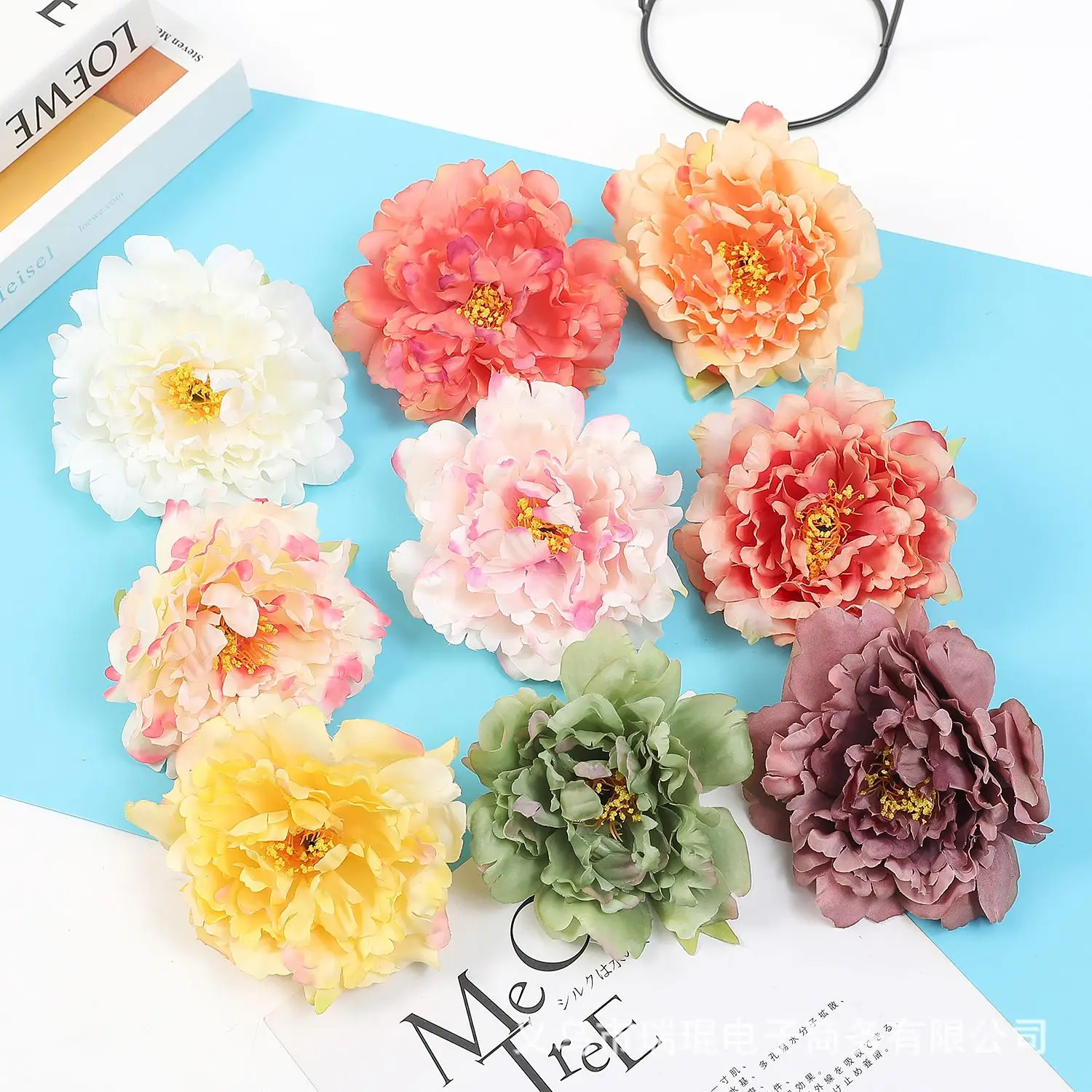 10/20 Stück Künstliche Blumen Seiden-Pfingstrosen Festliche Dekoration für Zuhause Hochzeit Brautaccessoires Staubblatt-Girlande DIY Geschenke Süßigkeitenbox