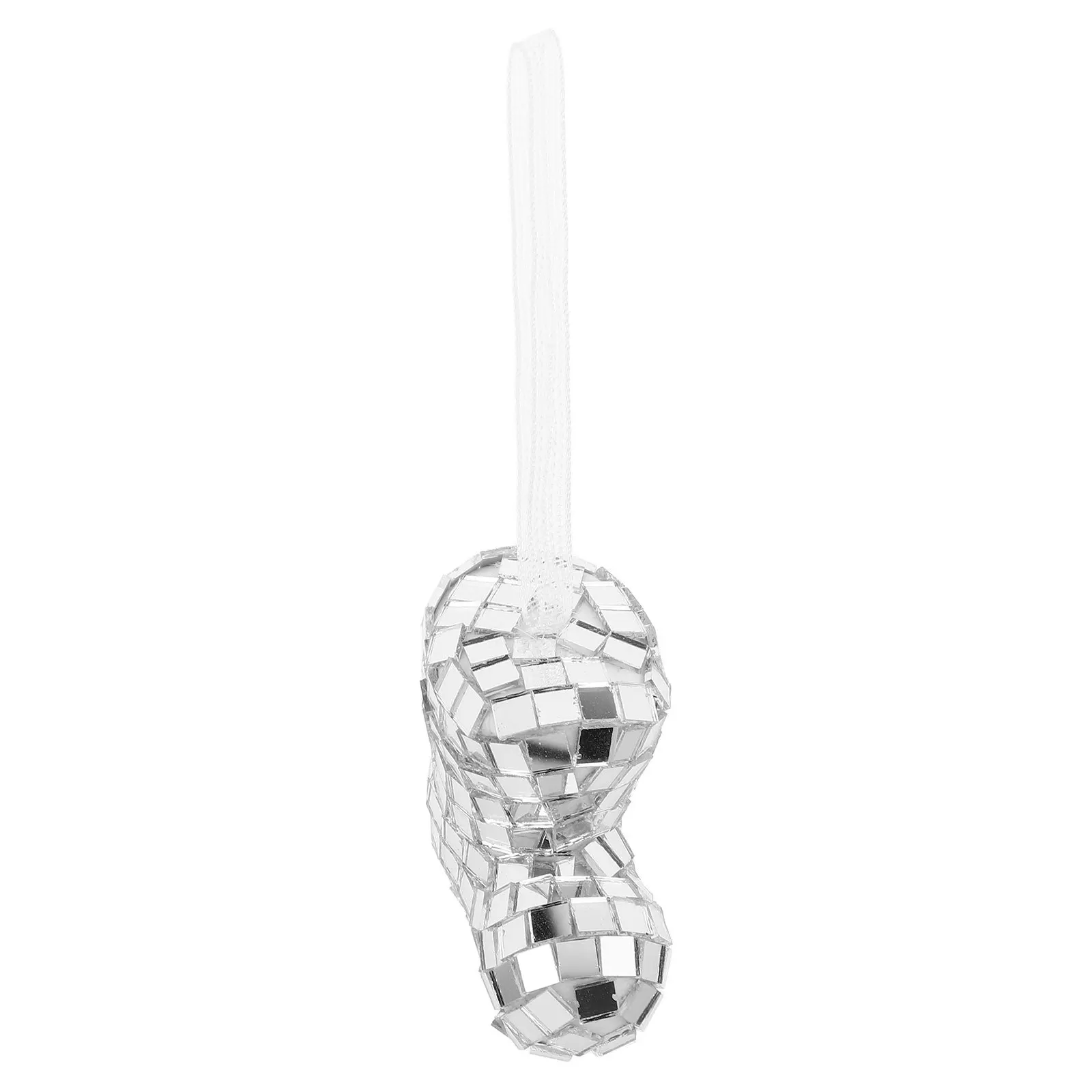 

1pcs Christmas Boot Decor Glass Hanging Mirror Boot For Xmas Tree Party Decoration Disco Themed Ornament Festive Holiday Charm