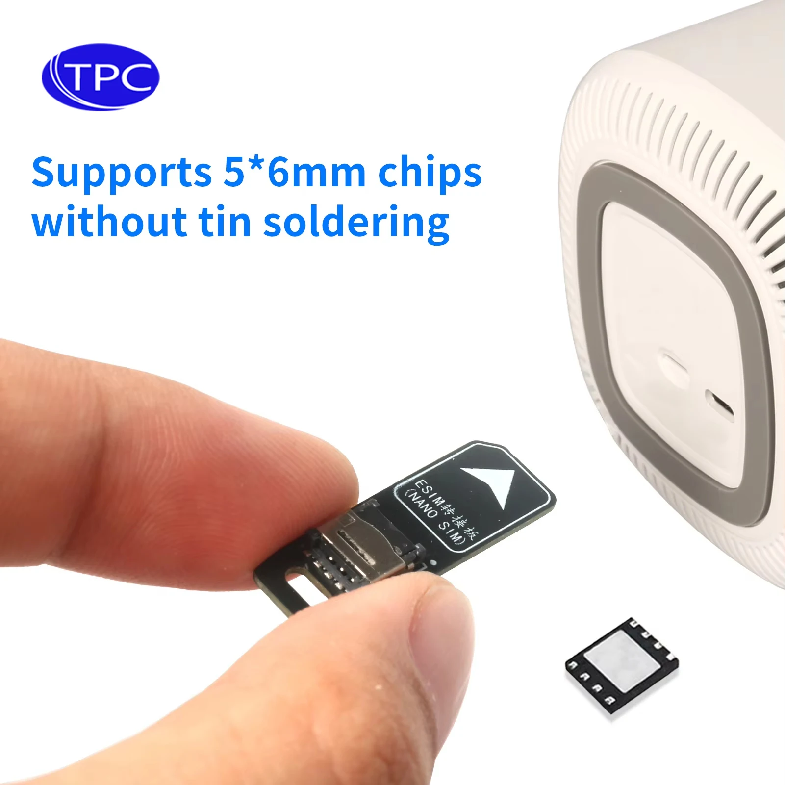 TPC ESIM to Nano SIM, ESIM Card Adapter Conversion Board, ESIM Lab Test, Solderless Cable for 5*6mm Chips