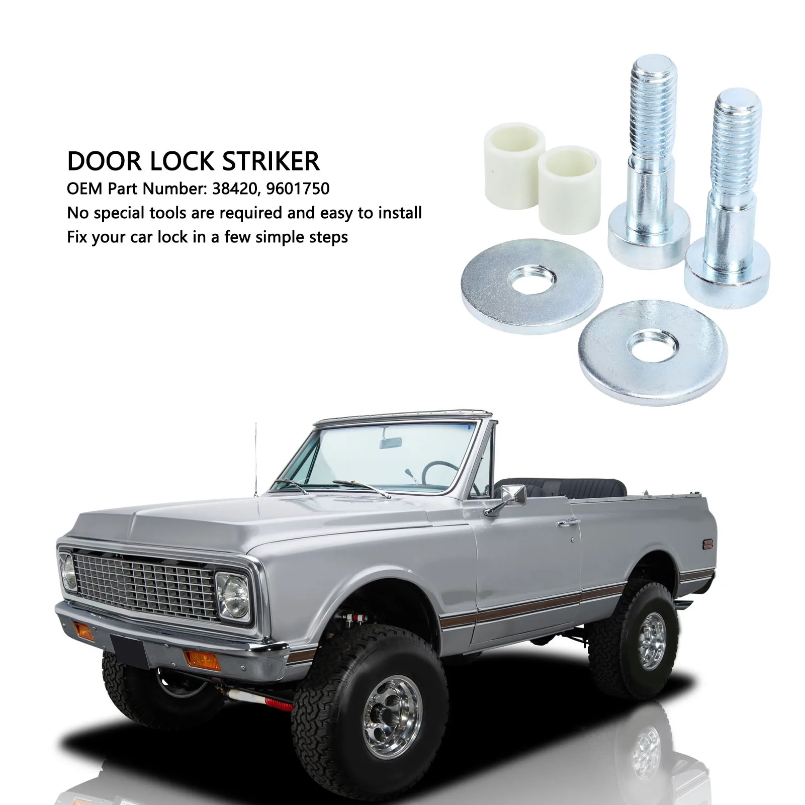 1 زوج مزلاج الباب قفل المهاجم البراغي 9601750 شاحنة مزلاج الباب دبوس مزلاج الباب البراغي استبدال لجيمي R1500-R3500 V1500-V3500