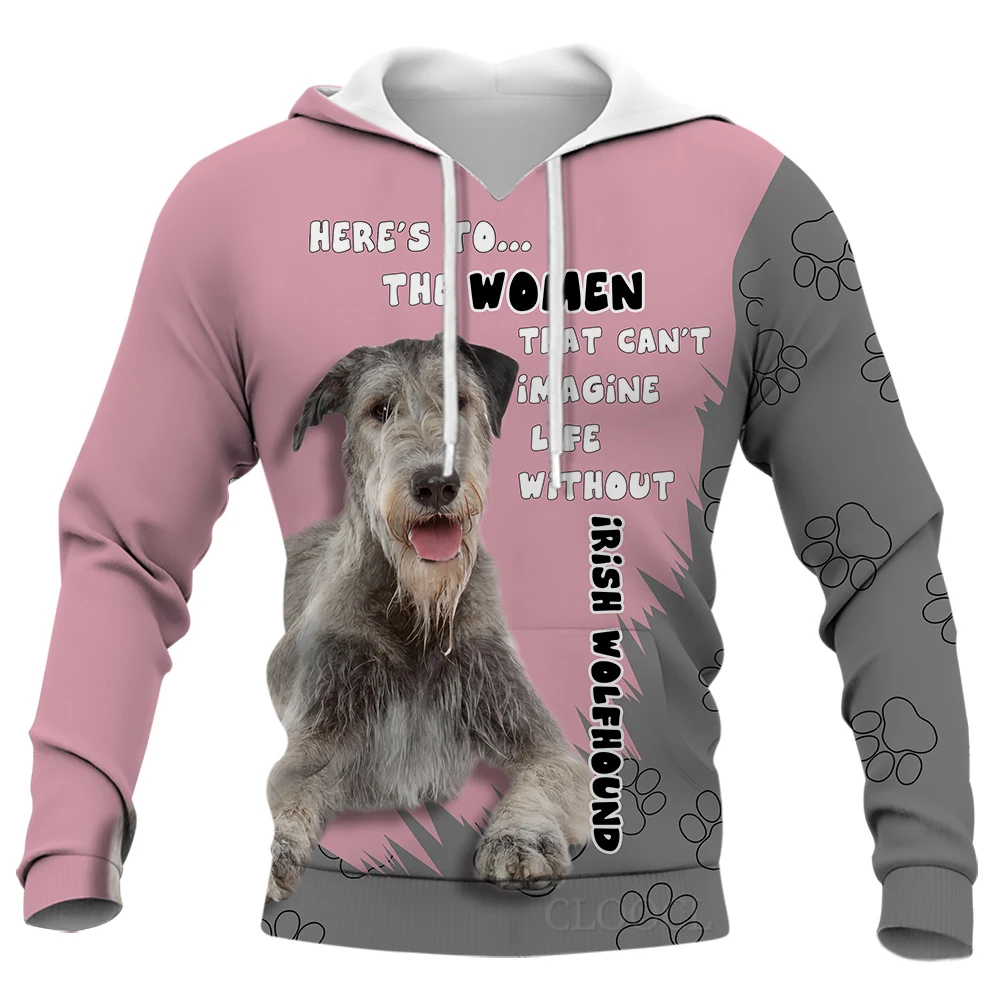 

CLOOCL Men Hoodies Irish Wolfhound 3D Printed Male Hoodies Long Sleeve Boy Girl Casual Women Pullover Hoodie Teenage Clothing