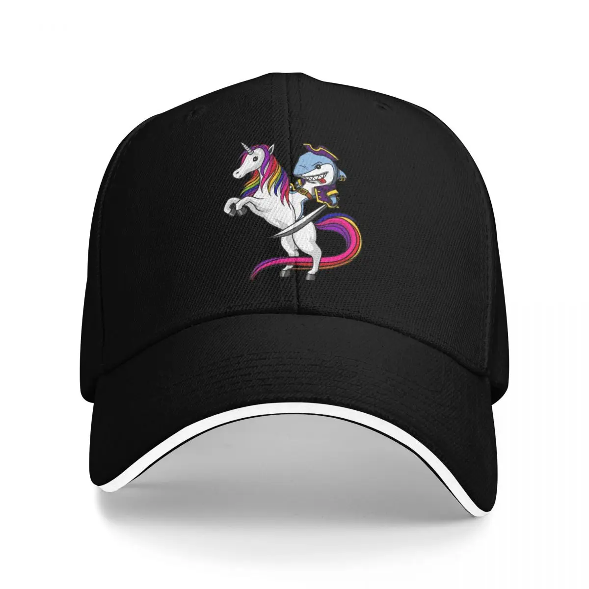 

Shark Pirate Riding Unicorn Baseball Cap Fishing cap golf hat genuine Sun Hats For Women Men's