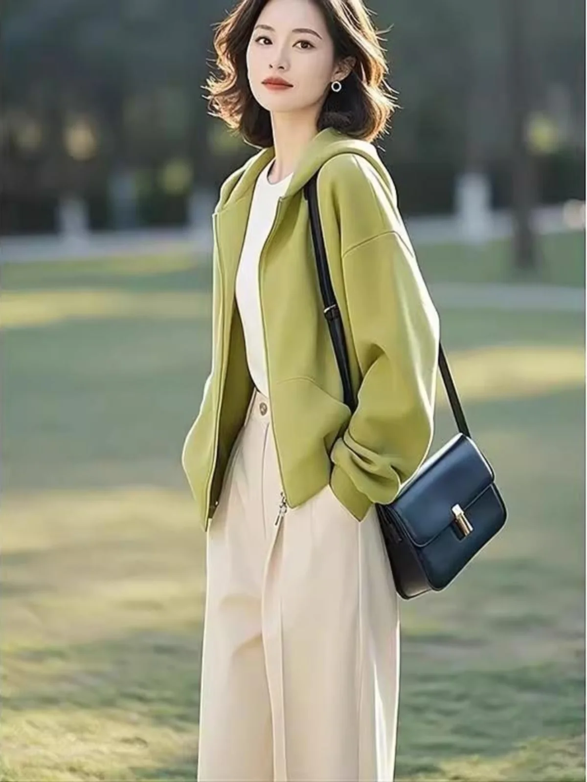 سترة Enn Cardigan ort Jaet للسيدات الكورية Sle Spring Lazy Faion للتخسيس بطول الكتف