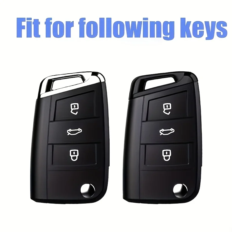Schlüsselhülle aus Legierung für VW Golf 7 GTI POLO T-Cross T-Roc Touran Tiguan für Skoda Octavia Rapid Kodiaq Fabia Seat – Detail 1