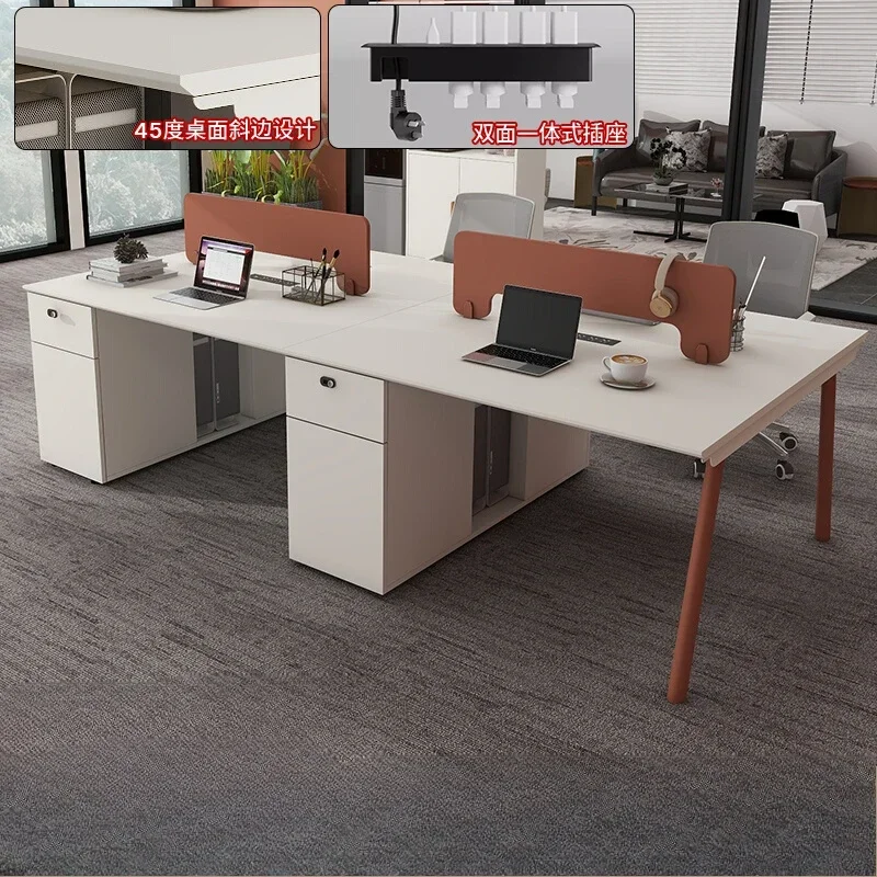 

Workstation desk simple modern staff 4 people 6 card seat furniture four pairs of staff table and chair combination