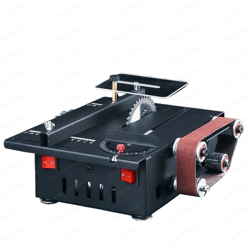 200W DIY Mini Bench Saw Variable Speed Hobby Table Saw with Sanding Disc & 30mm Depth