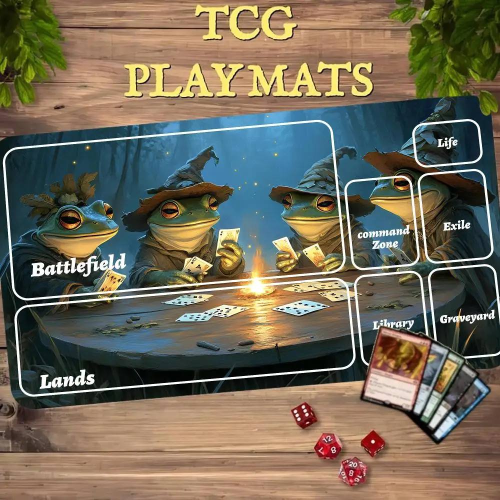 Magic MTG Playmat Gathering Gaming Mats Frog Wizard Anime Desk Mat Desk Accessories 35X60cm Mouse Pad Tapete TCG Magic Card Mat