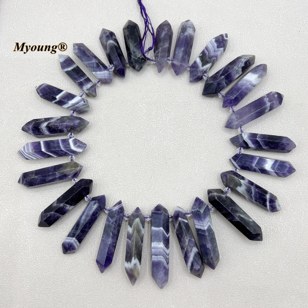 

High Quality Double Terminated Point Large Natural Amethysts Lace Crystal Nugget Pendant Beads MY230568