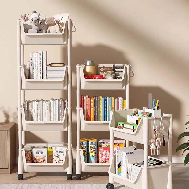 

Minimalist Modern Bookcase Organizer White Side Table Storage Bookshelf Mobile Display Estanteria Habitacion Modular Furnitures