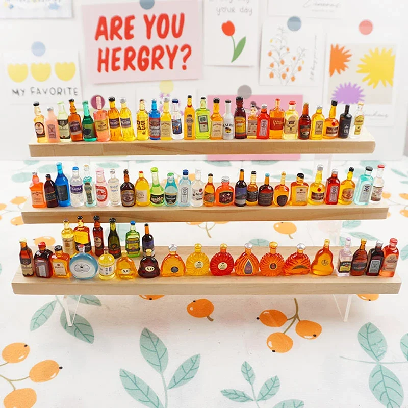 Mini botella de bebidas para decoración de casa de muñecas, pieza de decoración para casa de muñecas, Pub, Bar, modelo, accesorios para casa de muñecas, juguetes para niños, 10 Uds.