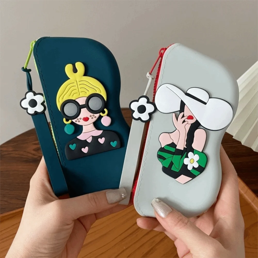 

Multifunctional Silicone Eyeglasses Case Waterproof With Hanging Rope Small Items Bag Coin Purse Dustproof Sunglasses Pouch