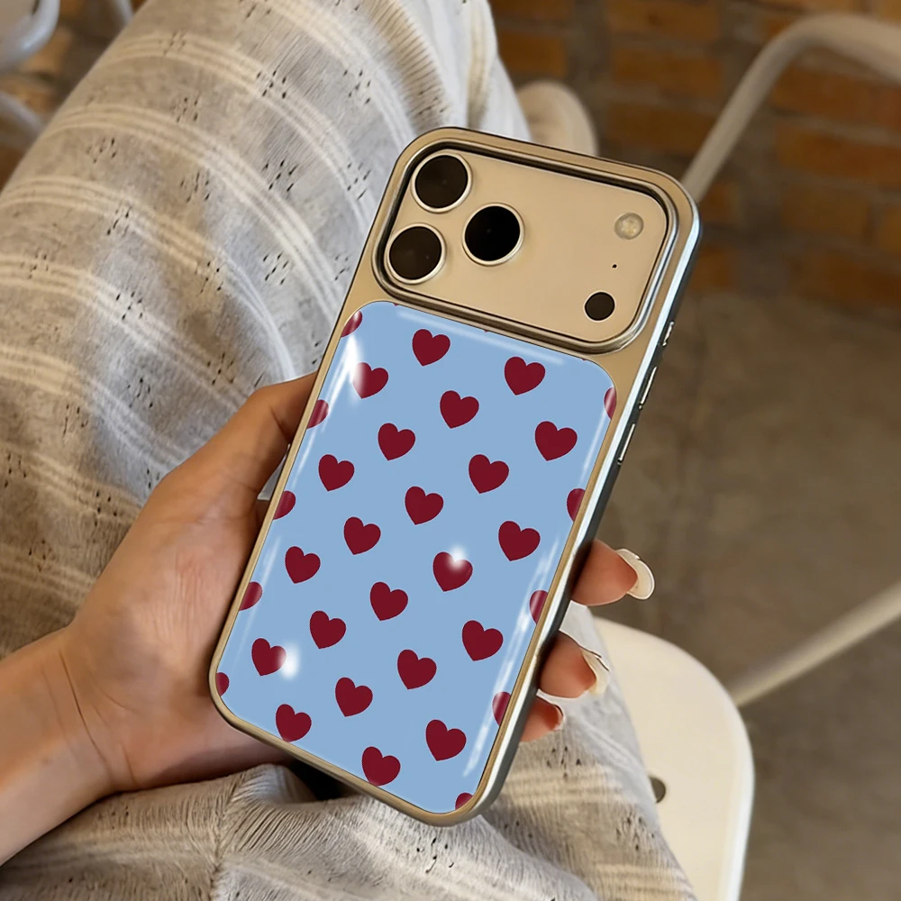 Luxuriöse Herzförmige Gummihülle für iPhone 15 17 13 Pro Max Phone 11 12 ProMax 14 15 16 Plus Hüllen Stoßfest Minimalistisch Funda – Detail 20