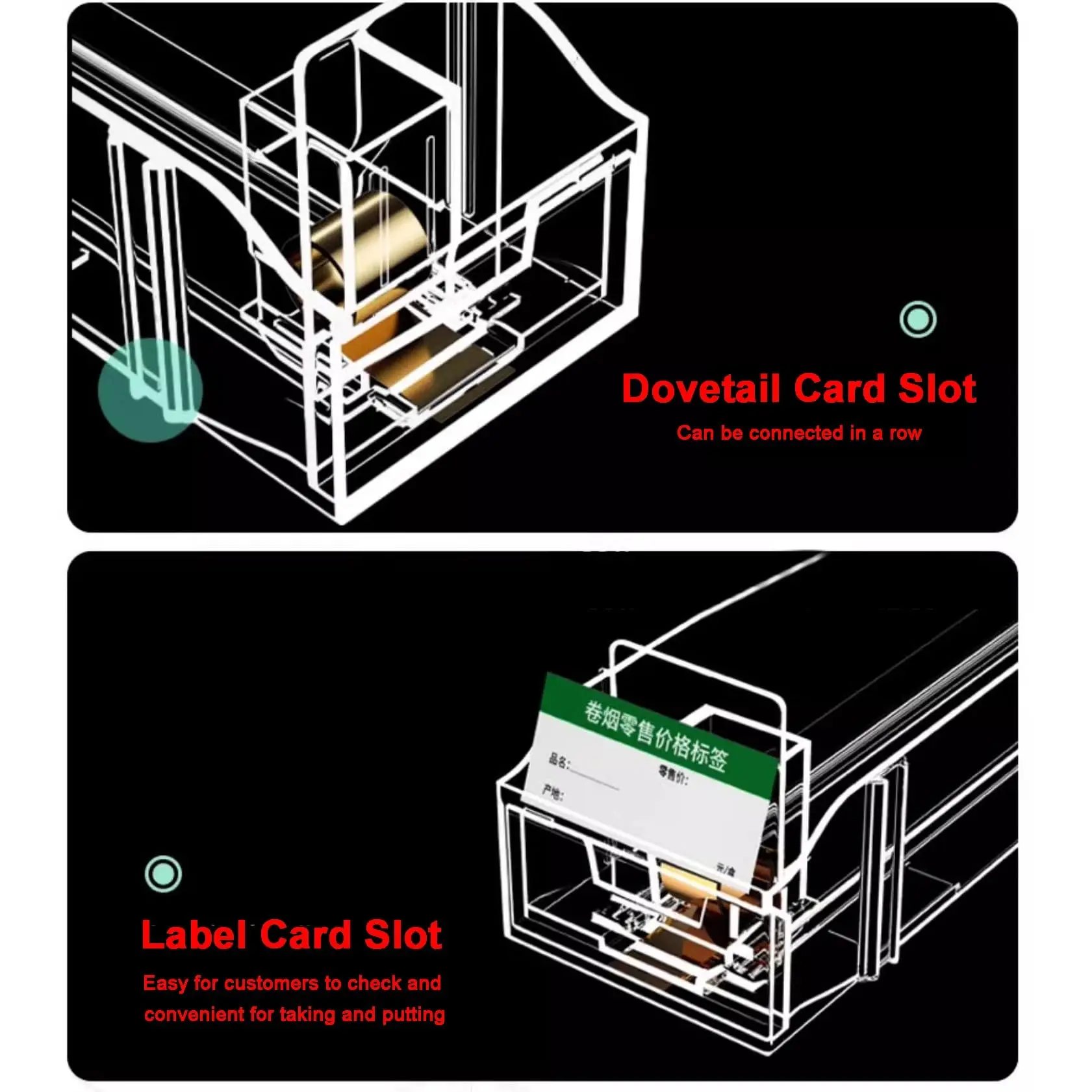 Acrylic Store Display Shelves Cigarette Display Case,Automatic Pushers Cigarette Display Holder Retail Counter for Market Store