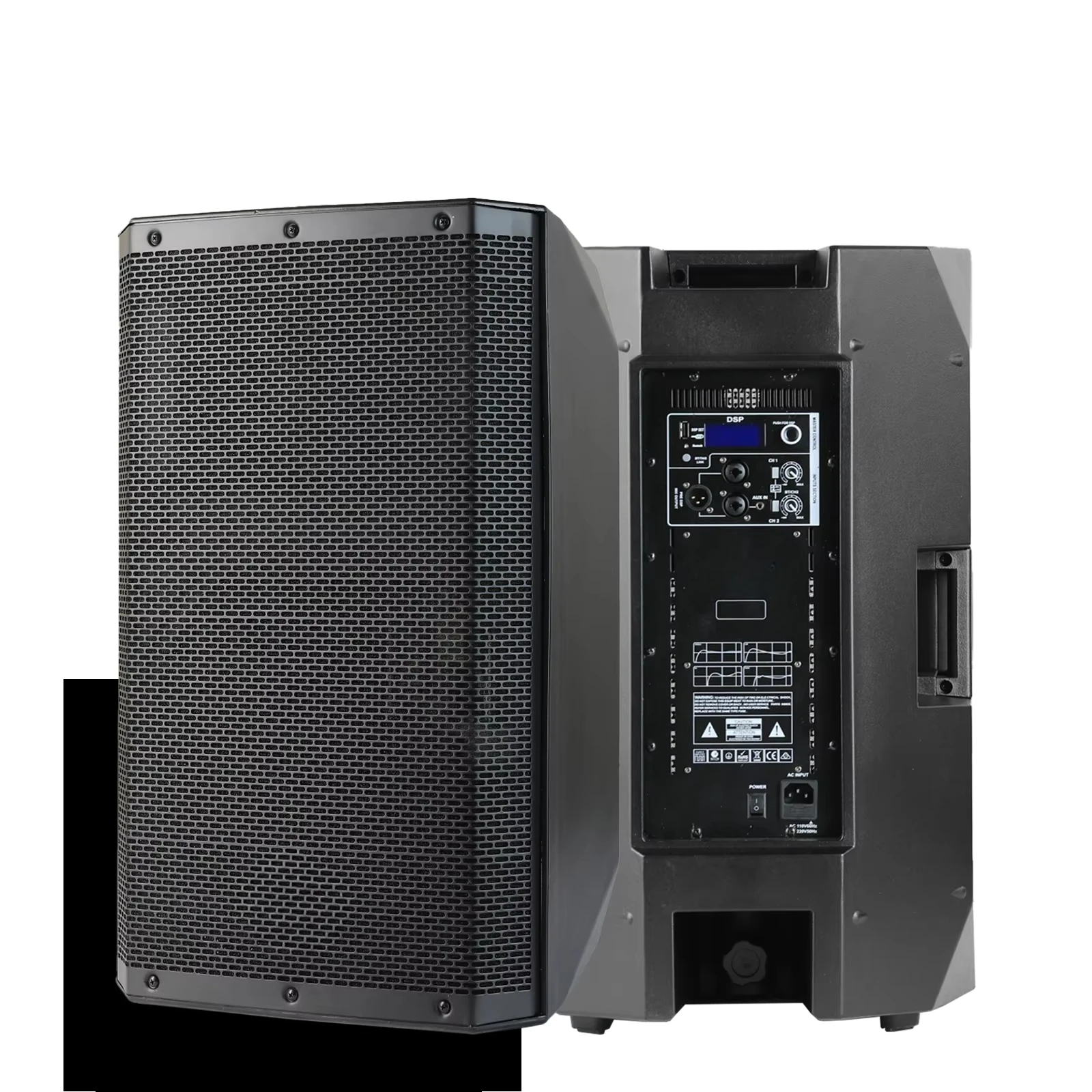 15-Inch 2000W Peak DSP Active Speaker - Full-Range, Plastic Enclosure, Pro for Outdoor DJ, Stage & Home Theater