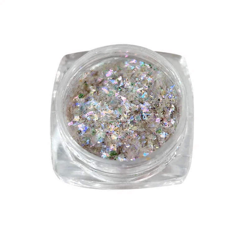 2 الأواني غير النظامية مسمار الفن أوبال بريق مسحوق الترتر Paillette اكسسوارات ل مانيكير ديكور الأظافر لوازم الديكور المواد