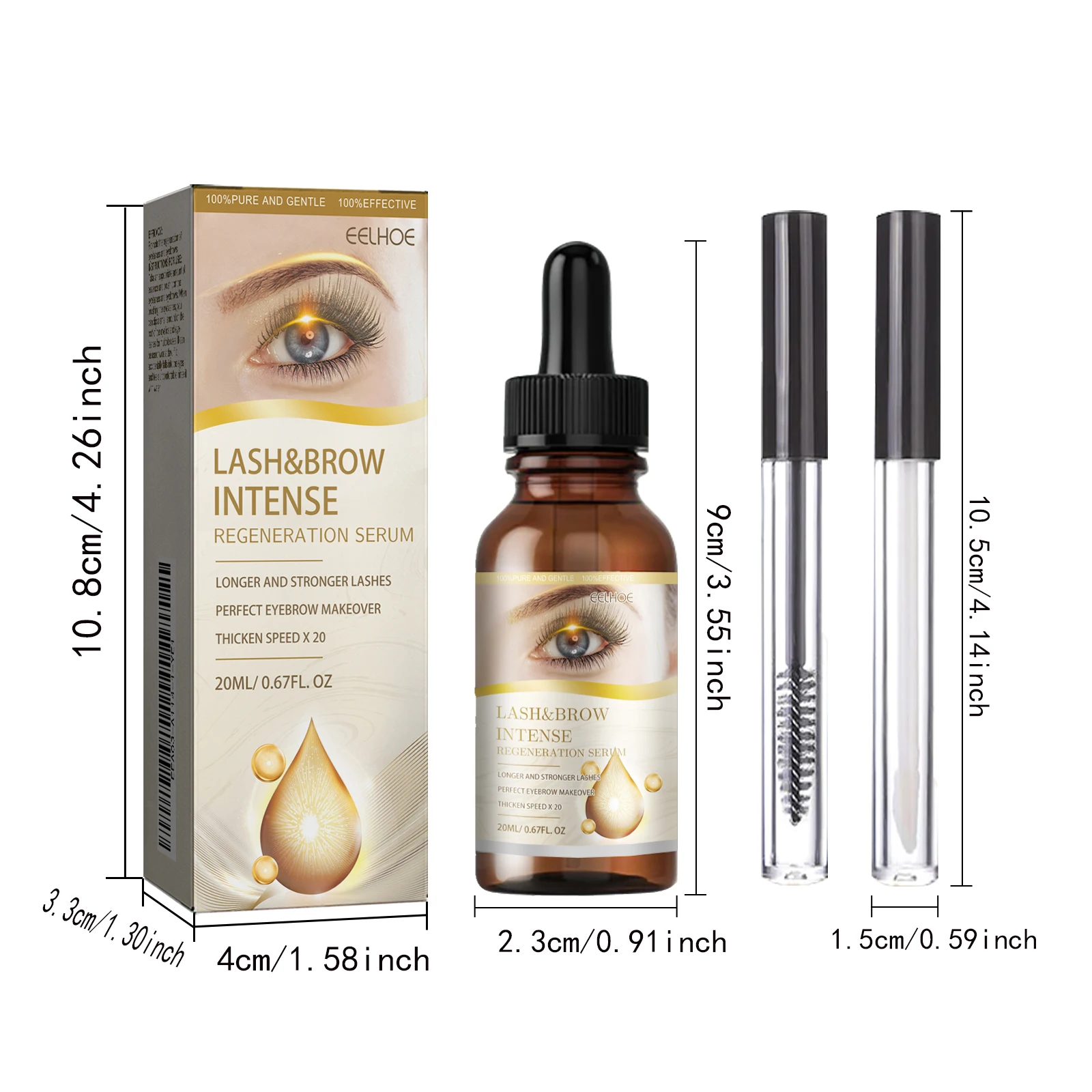 Siero potenziatore per sopracciglia e ciglia Addensatore più lungo Rafforzare le ciglia Mascara Ciglia Coltiva il siero per il trucco dell'estensione delle ciglia