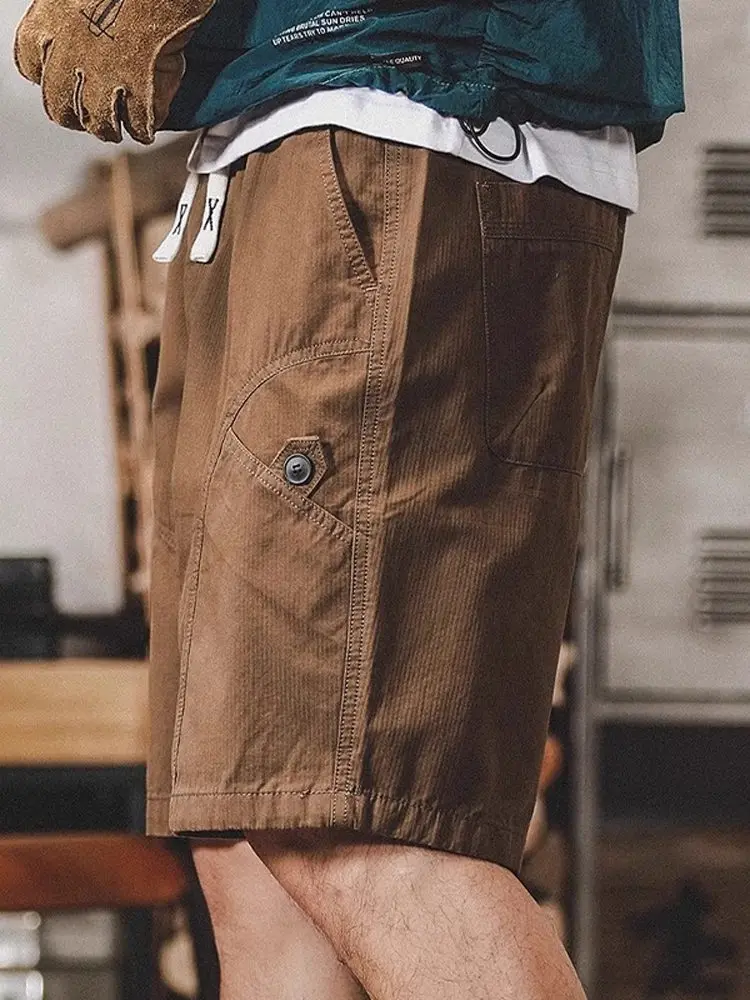 

Свободная американская рабочая одежда orts, мужские летние новые трендовые брендовые японские свободные повседневные брюки с пятью точками, мужские средние брюки