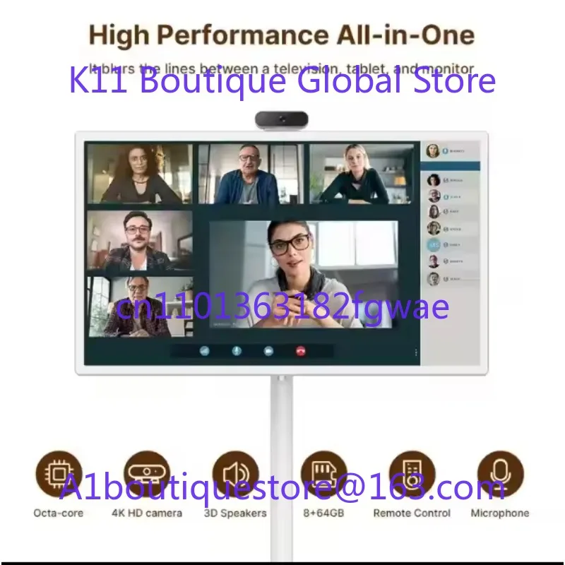 نظام أندرويد ذكي بشاشة تعمل باللمس مقاس 32 بوصة جديد/تلفزيون متنقل/منزل/8 + 128 جيجابايت/جهاز تحكم عن بعد صوتي AI مع اختياري