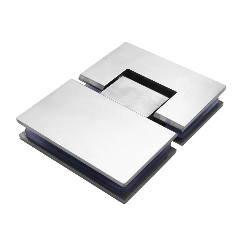 AA49 3X resistente 180 grados puerta de vidrio gabinete escaparate gabinete Clip puerta de ducha de vidrio bisagra acero inoxidable pulido