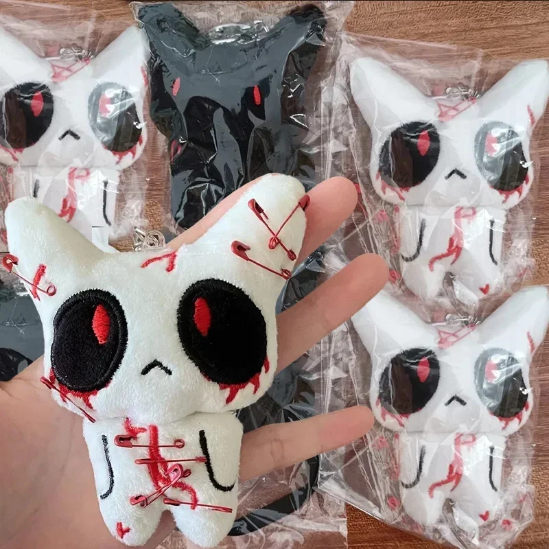 Halloween Creepy Bloody Monster Keyring Horror Injured Broken Ghost Plush Doll Keychain Bag Charm Scary Accessories Party Decor