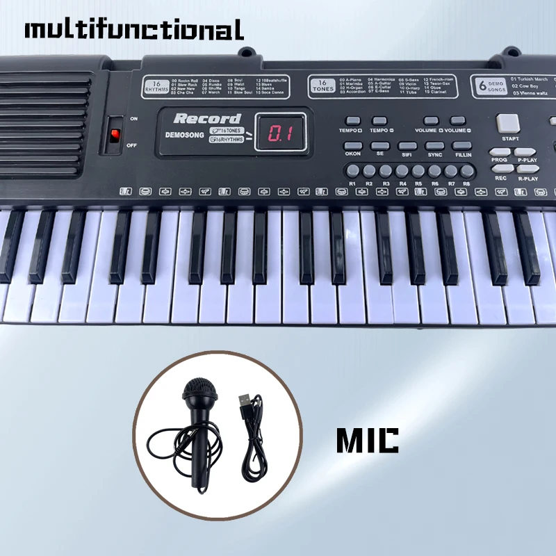 61-Key Kids Electronic Keyboard Piano with Microphone & USB – Portable Educational Musical Instrument for Children Ages 3+