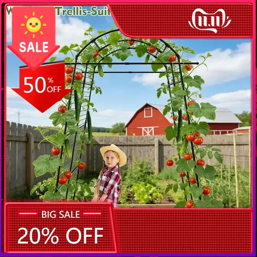 

Бестселлер: Прочная металлическая садовая арка для вьющихся растений и лиан, идеально подходит для овощей, фруктов и цветов