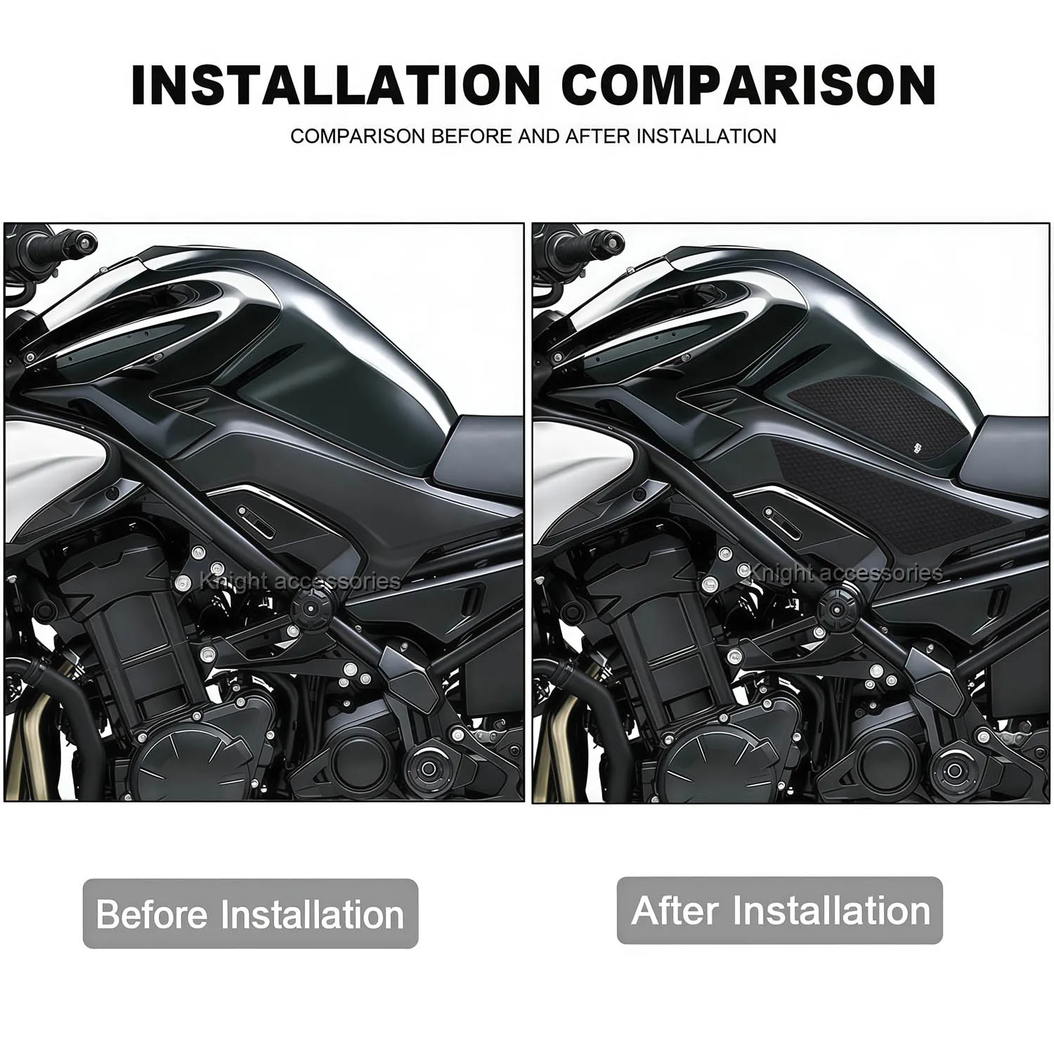 For Z900 Z 900 Z900 2025 Motorcycle Accessories Non-slip Side Fuel Tank Stickers Waterproof Pad Rubber Sticker