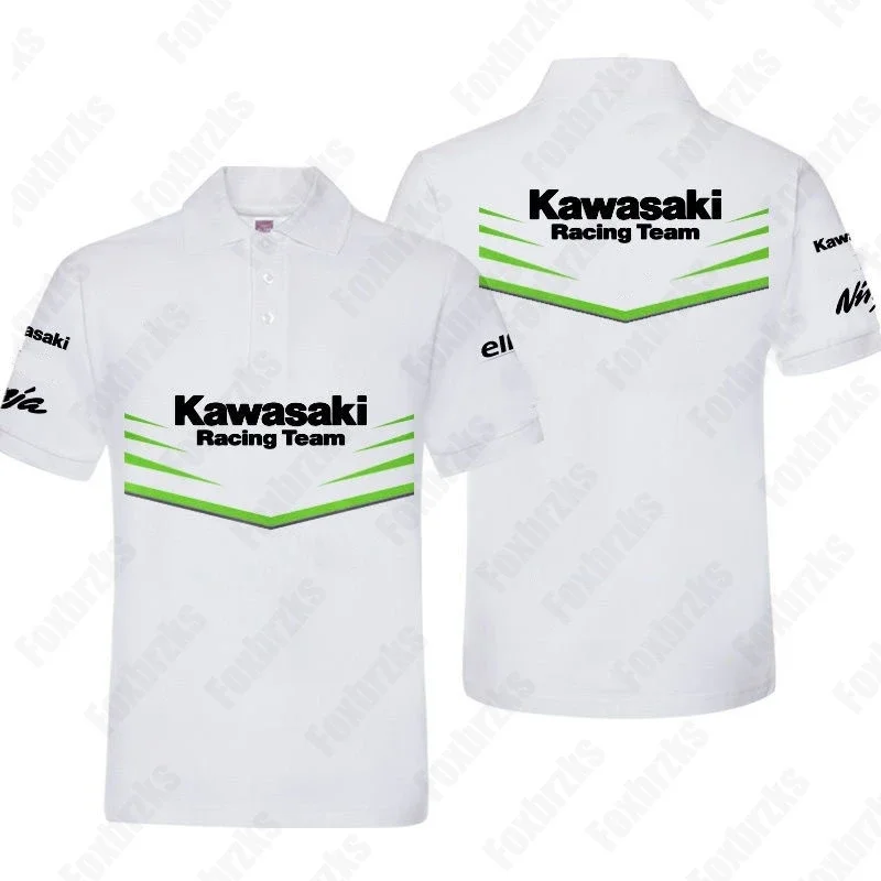

New All-match Motorcycle Heavy Machine Riding POLO Shirt Men's Summer Outdoor Kawasakis Pure Short-sleeved T-shirt