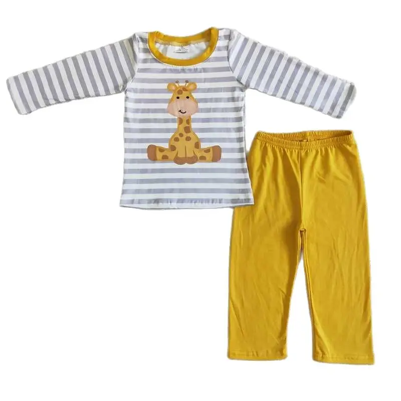 

Boys Giraffe Stripe Long Sleeve Trouser Set