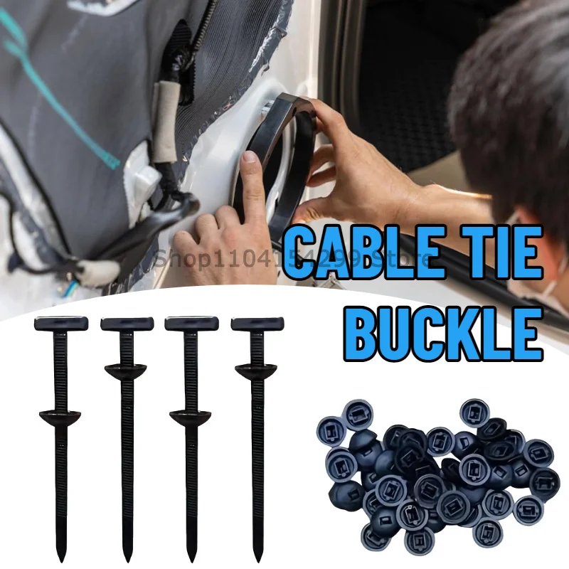 Cintas de Nylon Mejoradas, Kit de Bridas de Sujeción Autoblocantes Tipo T para Reparación de Guardabarros, Maleteros y Parachoques de Automóviles, Hogar y Garaje