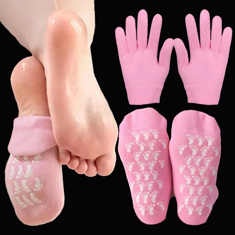 

Silicone Moisturizing Mask Socks Reusable Exfoliating Anti Crack Protective Gloves Dry Dead Skin Remover Tools Hand Foot Care
