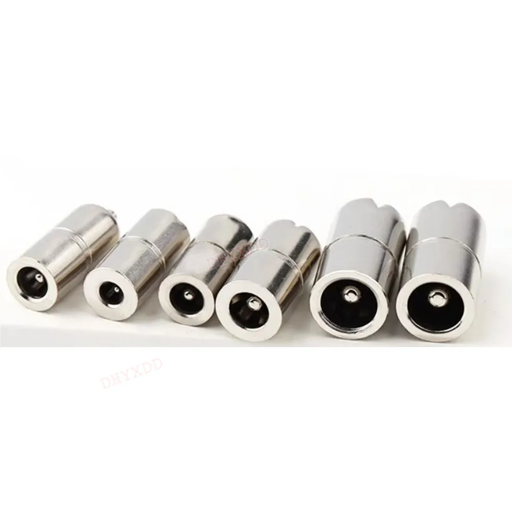 5pcs Copper Female DC Power plug 5.5*2.1mm 3.5*1.3mm 5.5*2.5mm 4.0*1.7mm 6.5x3.0mm 2.5*0.7mm Female Connector For Welding