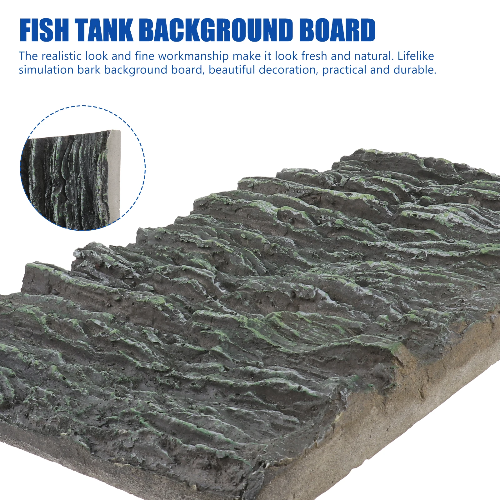 

1pc Premium Fish Tank Background Board 3D Aquarium Decorative Panel Reptile Terrarium Bark Landscape Ceramic Splicing