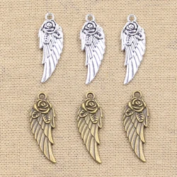 8pcs Charms Angel Wings 30x12mm Antique Making Pendant fit,Vintage Tibetan Bronze Silver color,DIY Handmade Jewelry